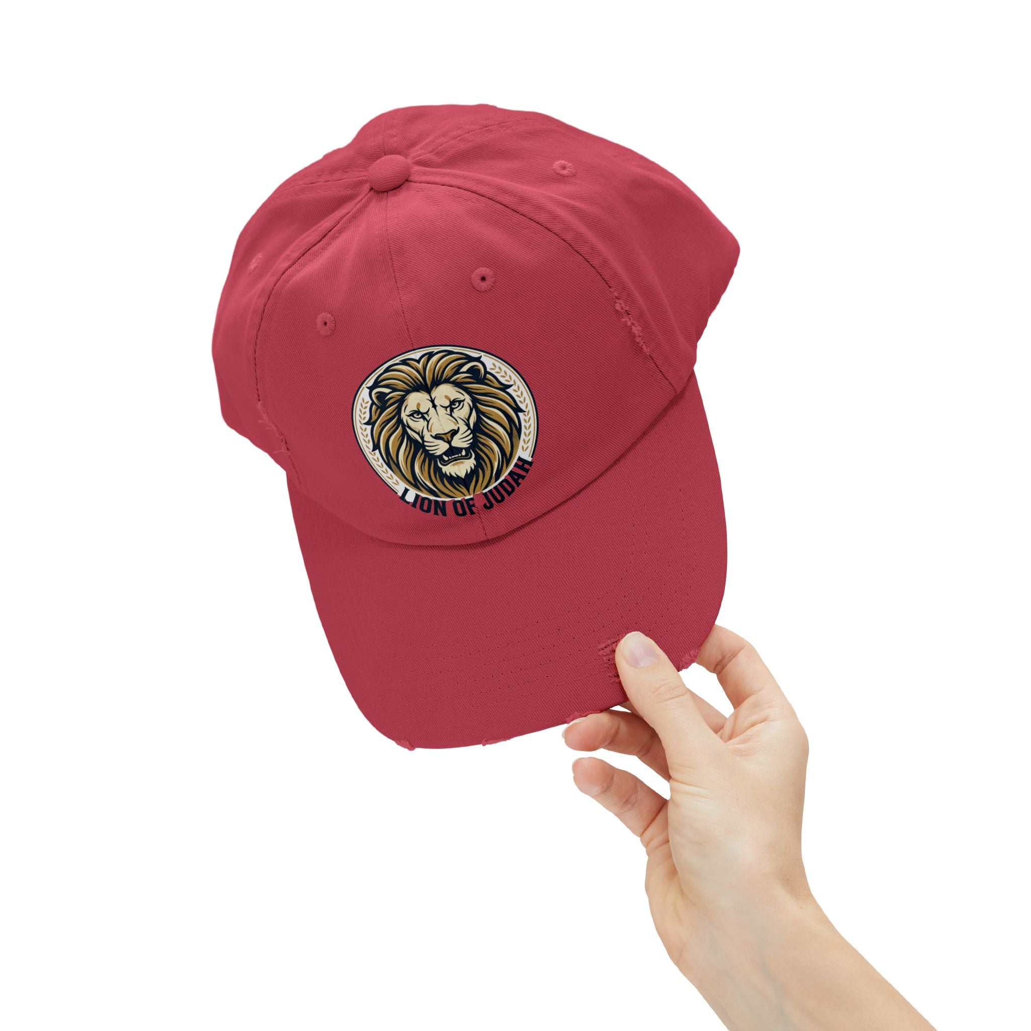 Lion of Judah Distressed Baseball Cap — Vintage Christian Hat