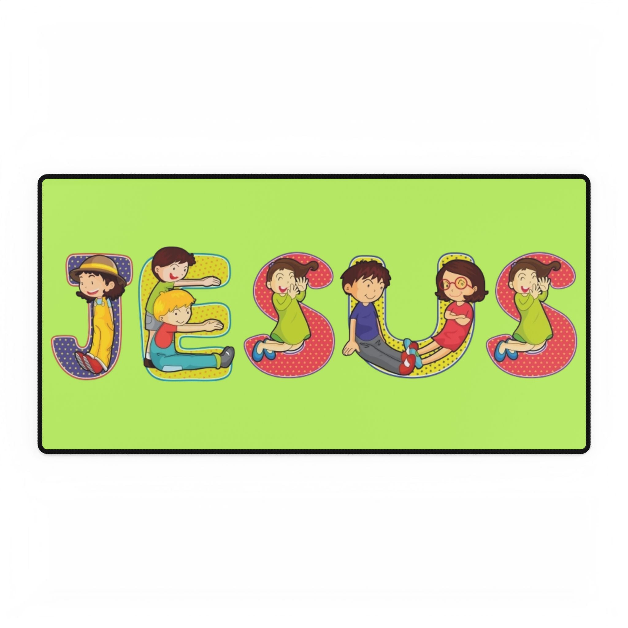 Kids Letters JESUS desk mat | Christian children playroom mousepad