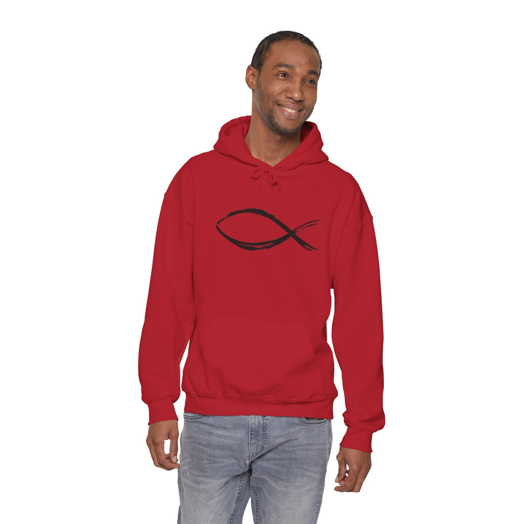Christian Fish Symbal Heavy Blend™ Hooded Sweatshirt