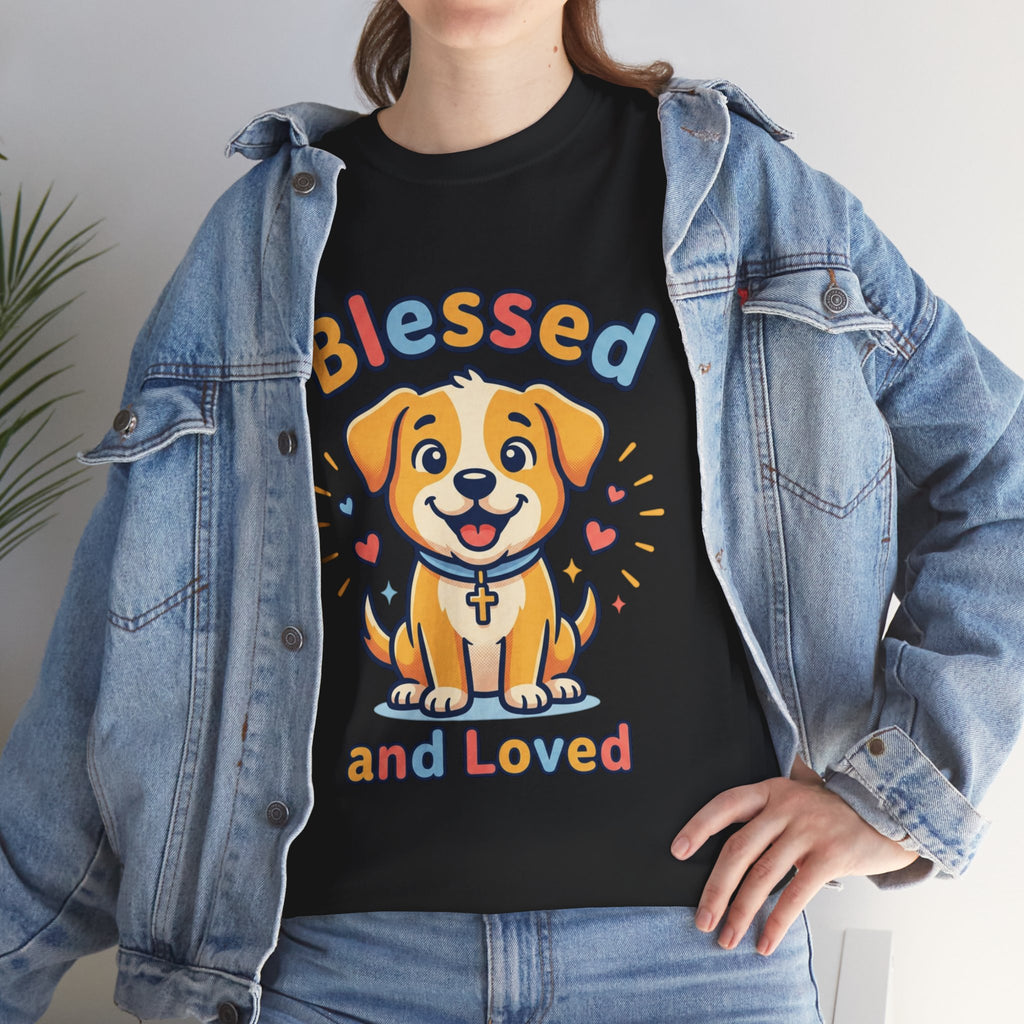 Blessed and Loved Puppy T-Shirt — Cute Dog Graphic Tee for Pet Lovers