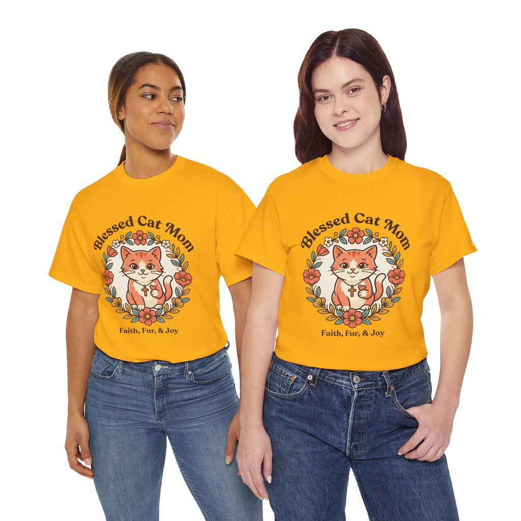 Blessed Cat Mom T-Shirt – Faith, Fur & Joy Floral Cat Mom Tee