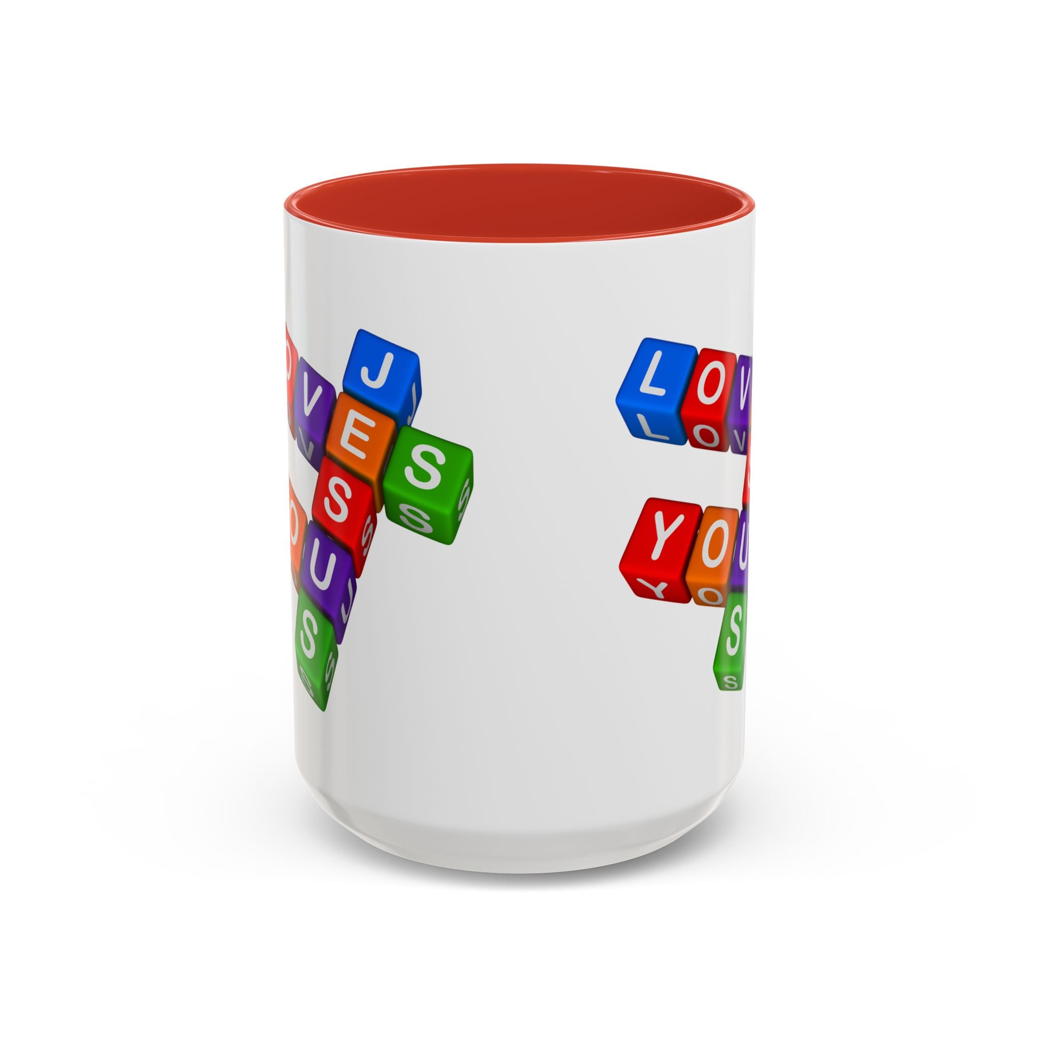 Colorful Letter Blocks 'Jesus Loves You' Mug | Accent Coffee Mug