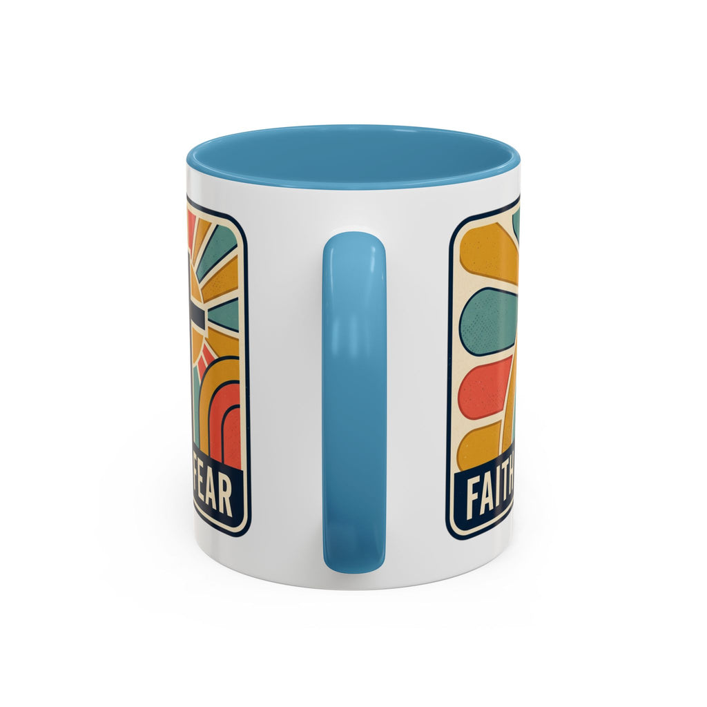 Faith over fear Retro Script Mug | Accent Coffee Mug
