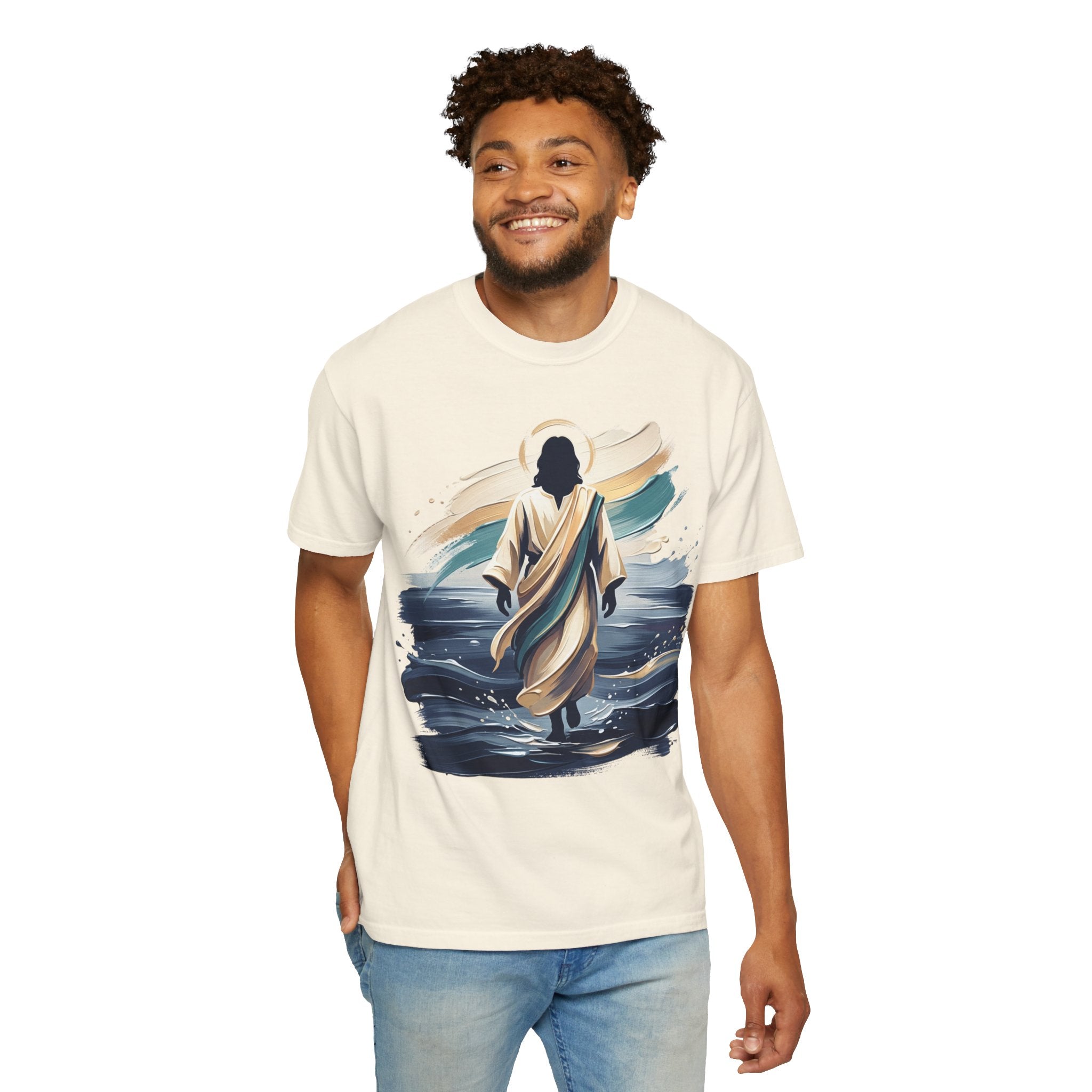 Jesus Walking on Water T-Shirt — Inspirational Christian Faith Tee