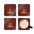 "Welcome" Cork Coaster Set – 'Come as You Are' Retro Door & Heart Drink Coasters