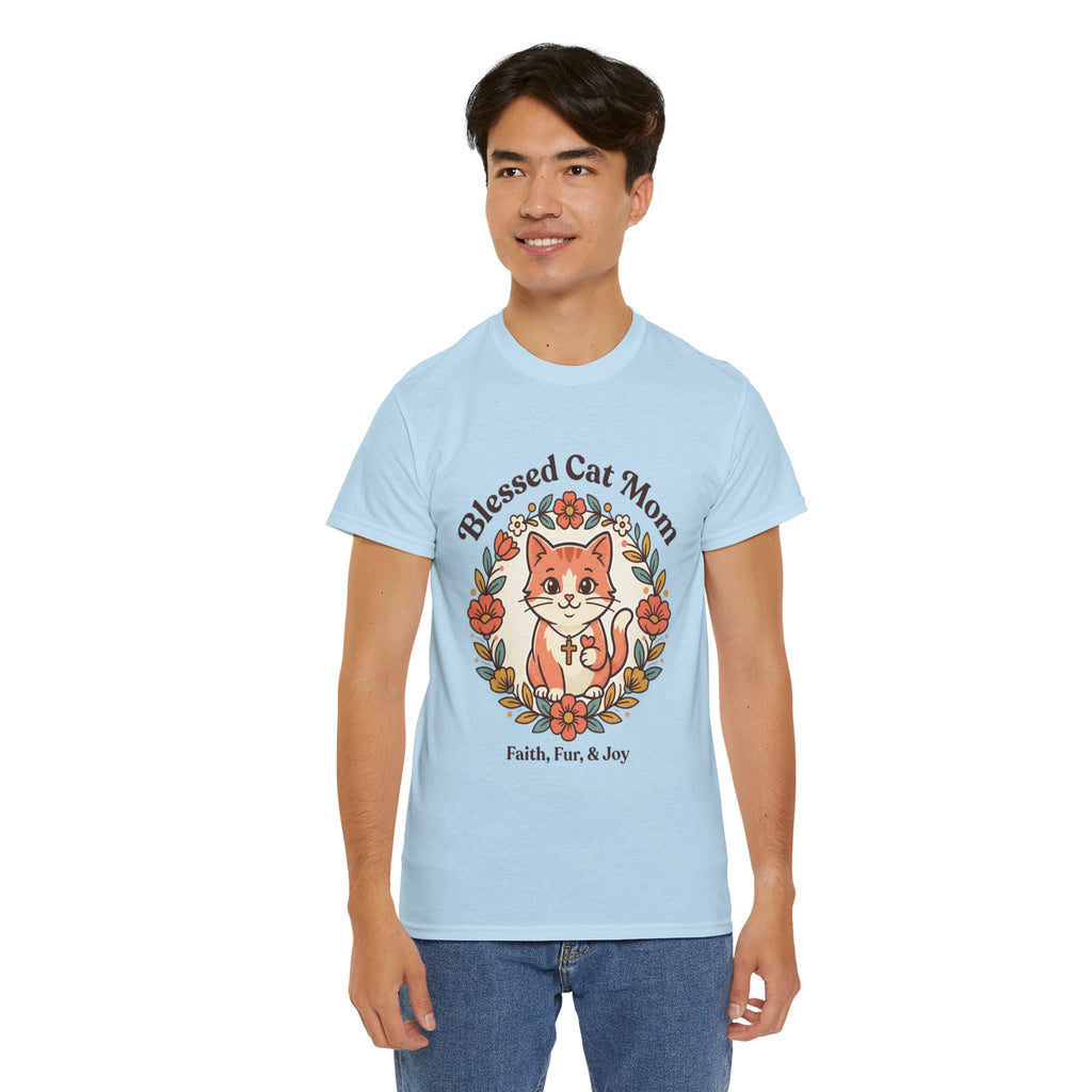 Blessed Cat Mom T-Shirt – Faith, Fur & Joy Floral Cat Mom Tee