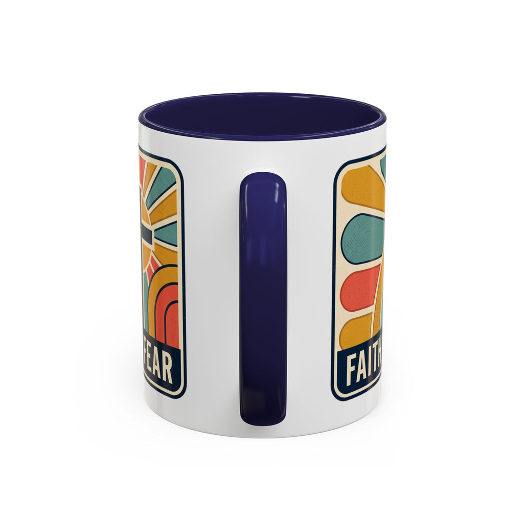 Faith over fear Retro Script Mug | Accent Coffee Mug