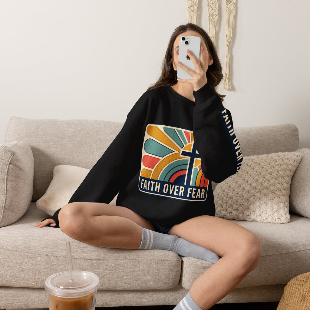Faith Over Fear Christian Heavy Blend™ Crewneck Sweatshirt