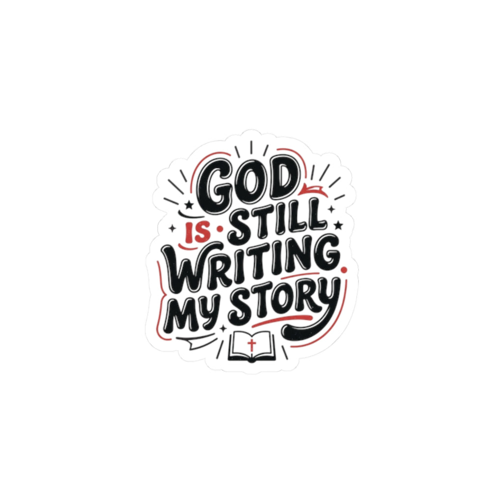 God Is Still Writing My Story Sticker | Christian encouragement, pastel groovy faith