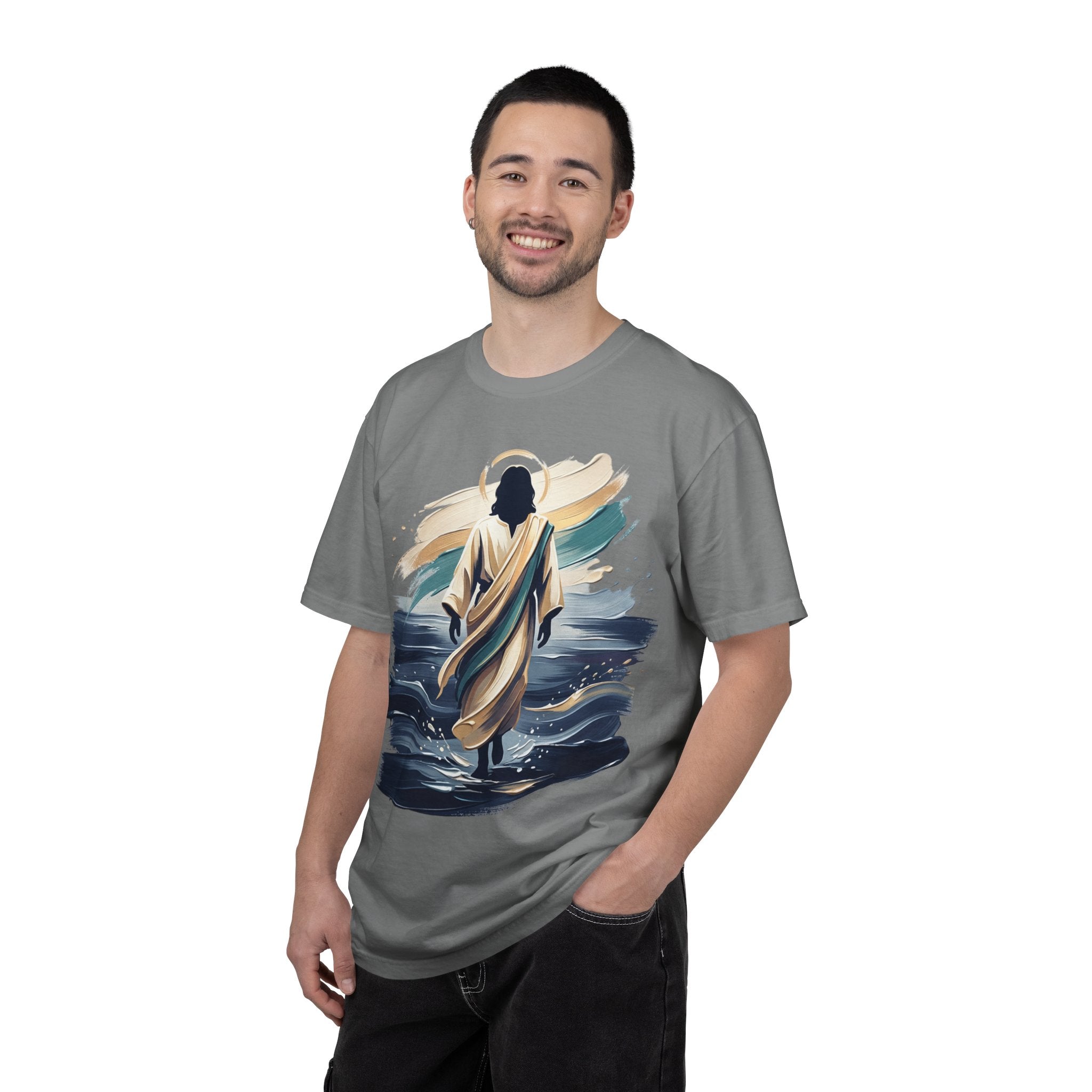 Jesus Walking on Water T-Shirt — Inspirational Christian Faith Tee