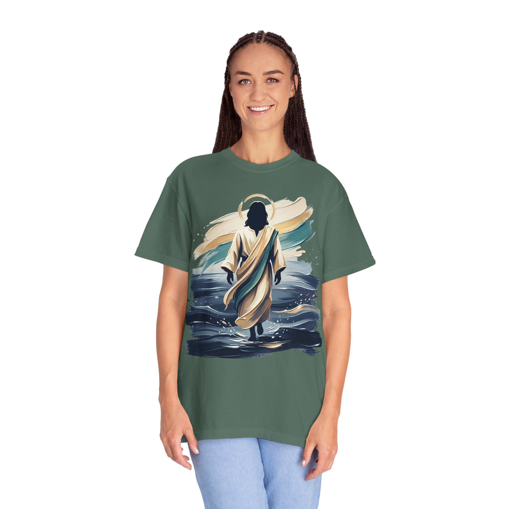 Jesus Walking on Water T-Shirt — Inspirational Christian Faith Tee