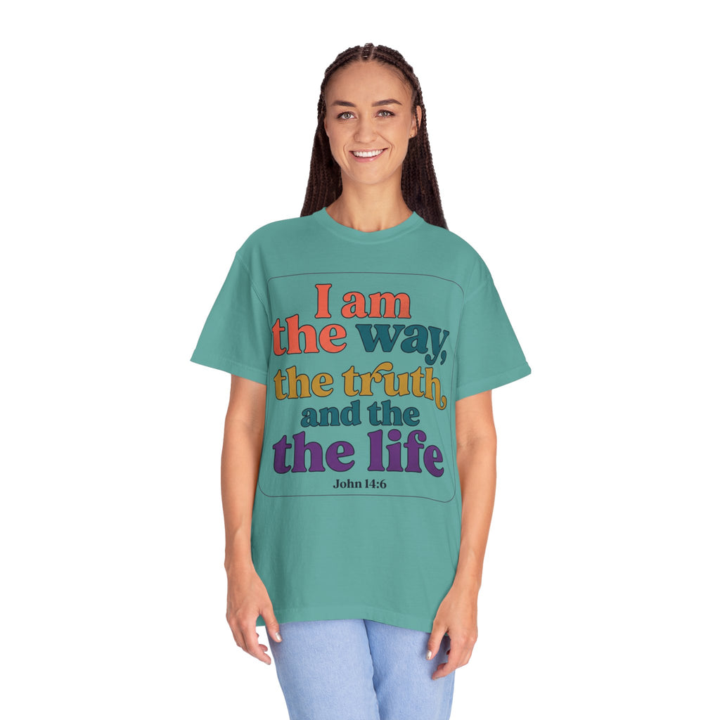 Christian T-Shirt — "I Am the Way, the Truth, and the Life" Retro Scripture Tee (John 14:6)