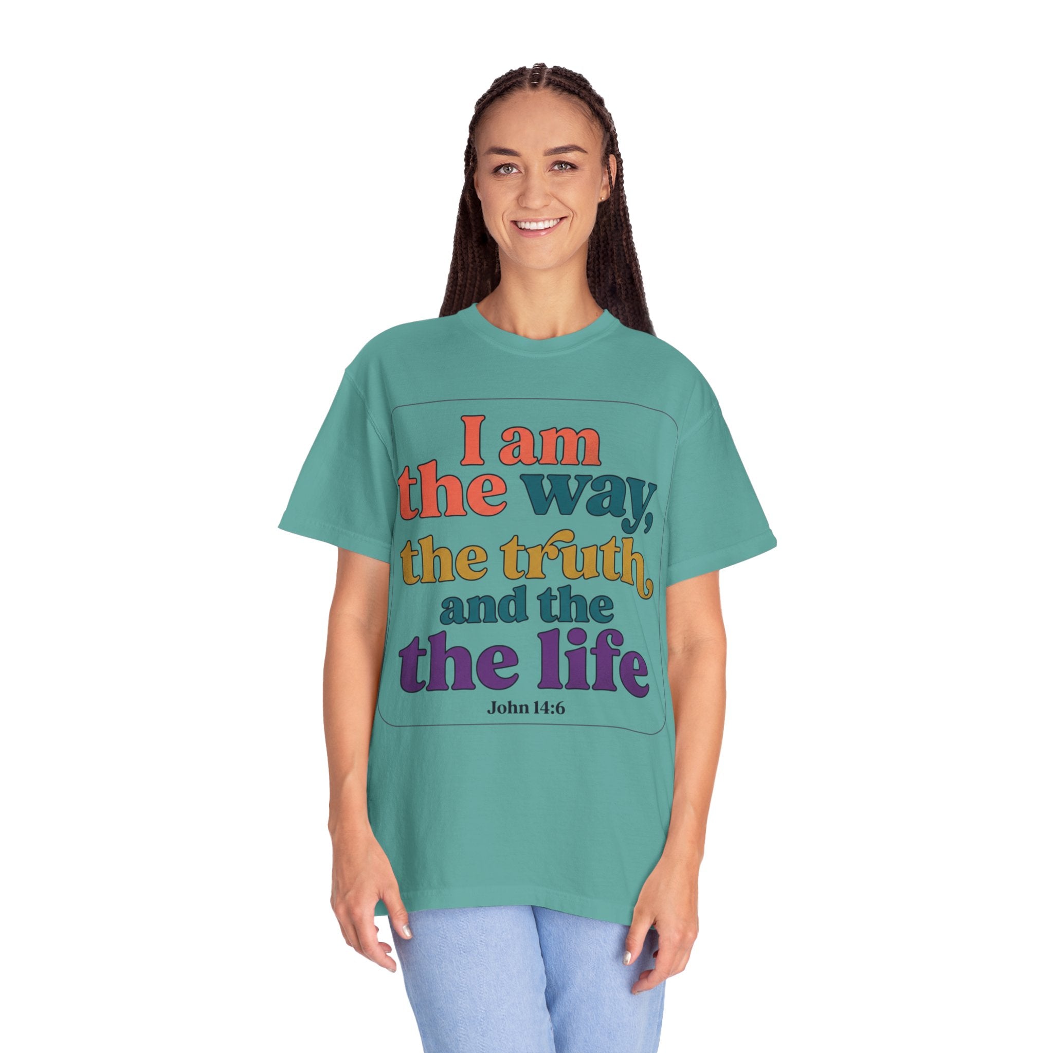 Christian T-Shirt — "I Am the Way, the Truth, and the Life" Retro Scripture Tee (John 14:6)