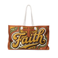 Faith Retro Sunset Weekender Bag | Colorful Christian Travel Tote