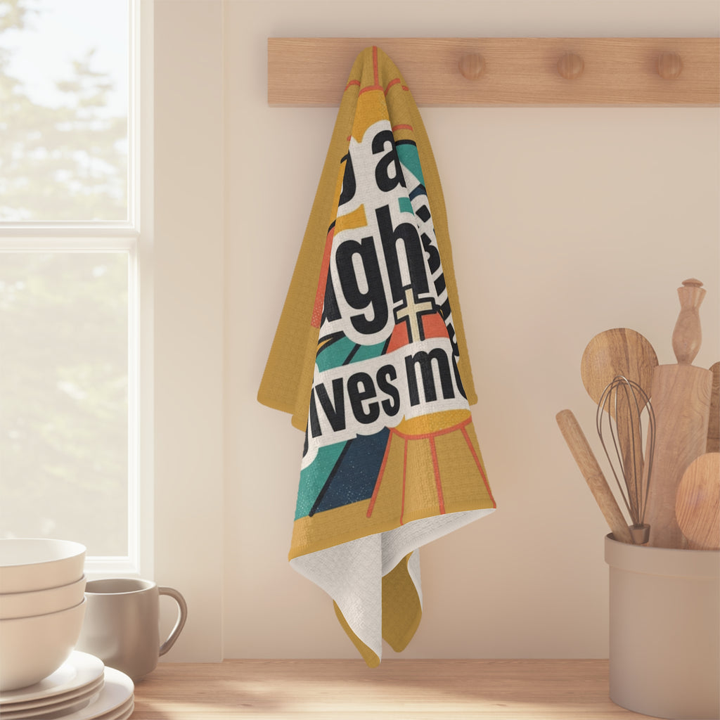 Tea Towel — "I can do all things" Kitchen Towel mustard