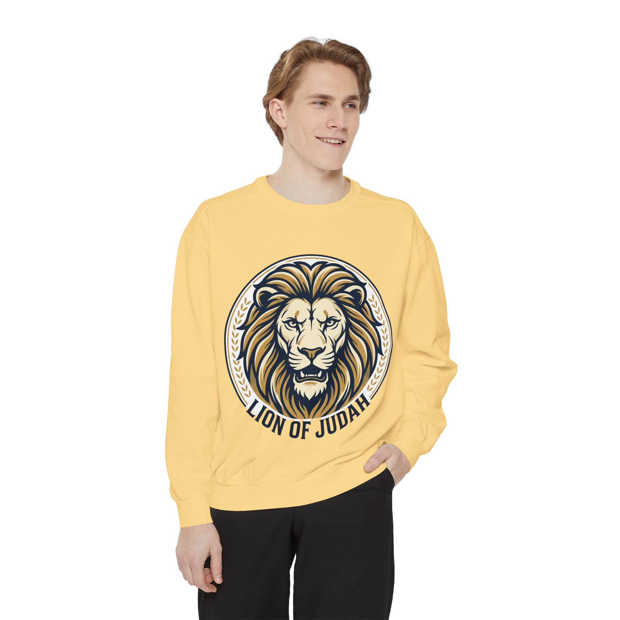 Lion of Judah Sweatshirt — Religious Lion Graphic Crewneck