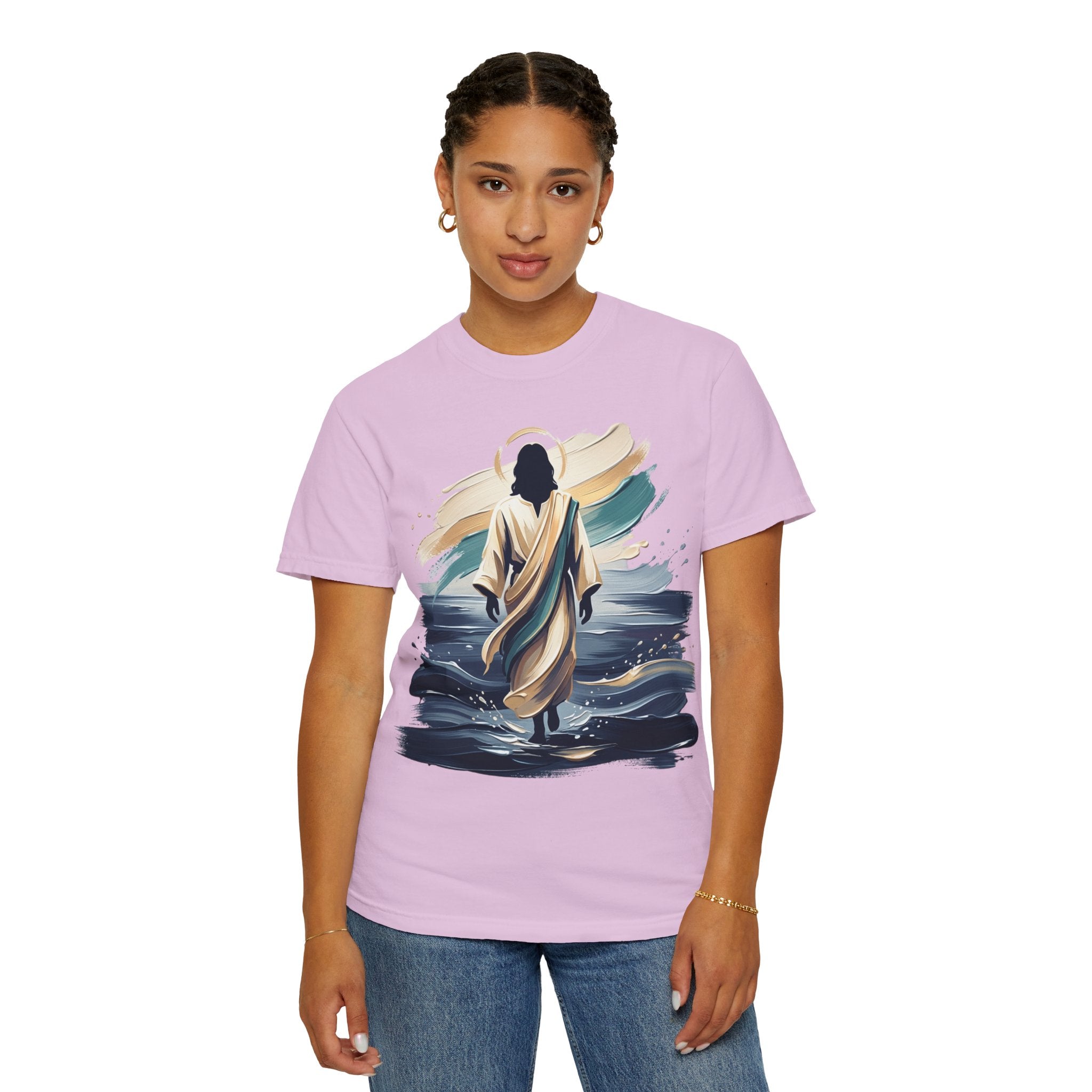 Jesus Walking on Water T-Shirt — Inspirational Christian Faith Tee