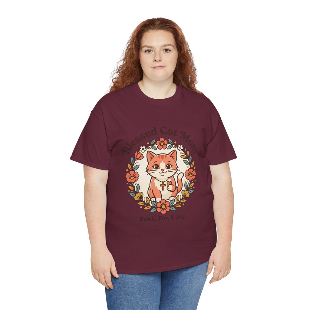Blessed Cat Mom T-Shirt – Faith, Fur & Joy Floral Cat Mom Tee