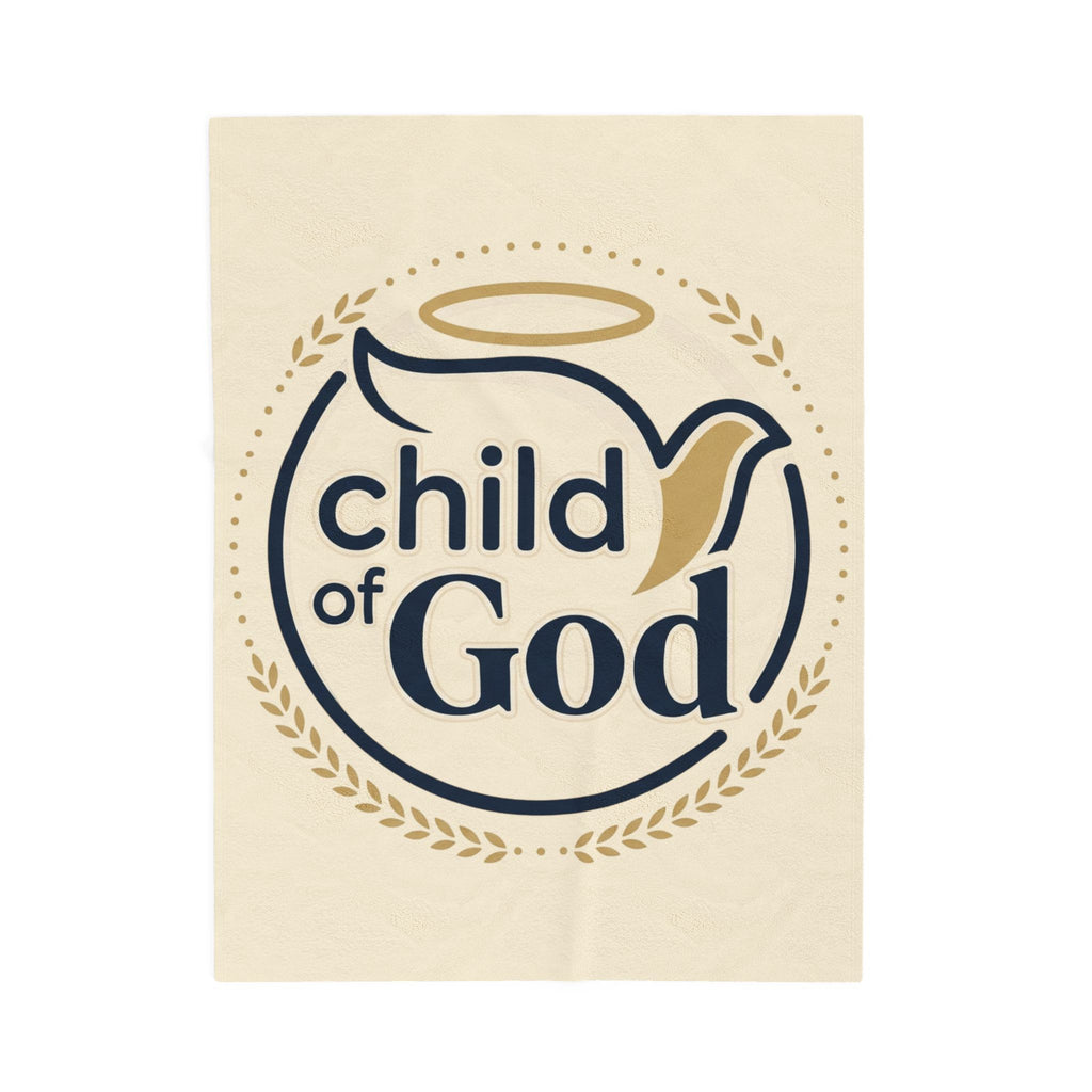Child of God Velveteen Blanket | Monochrome Religious Throw