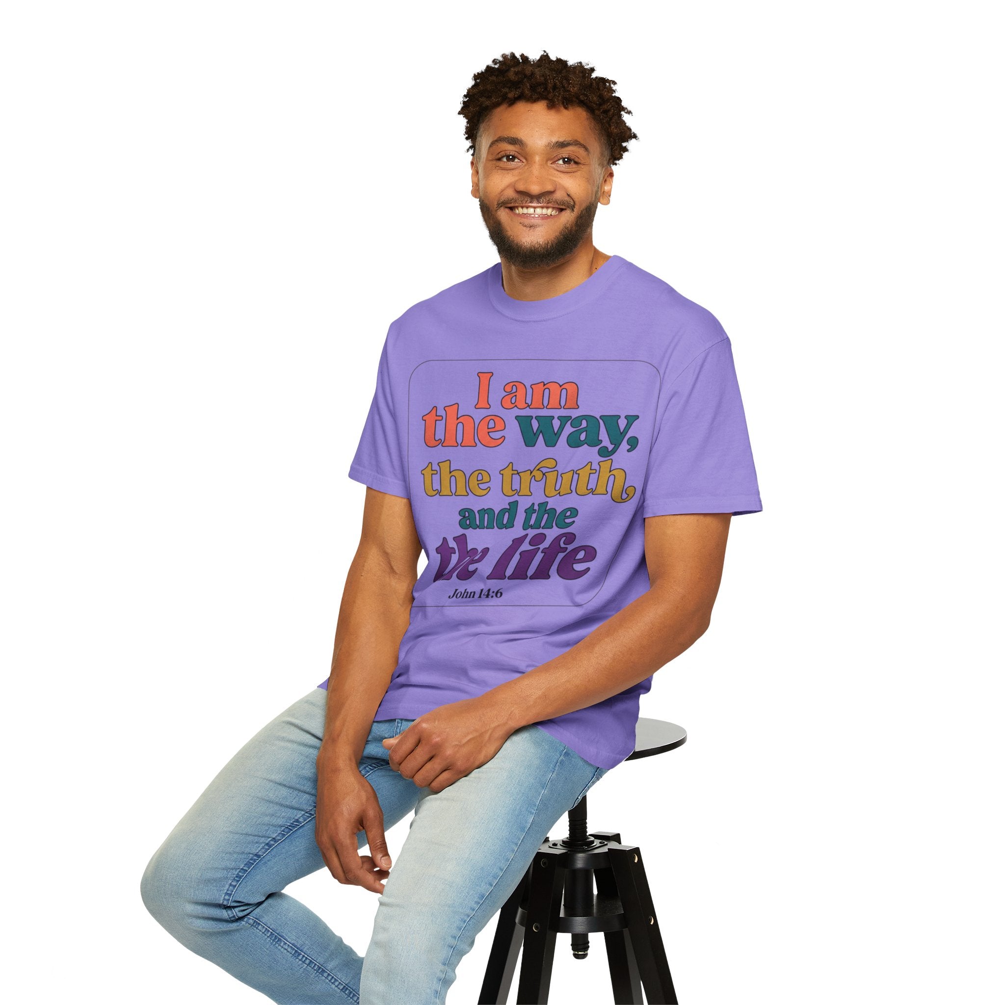 Christian T-Shirt — "I Am the Way, the Truth, and the Life" Retro Scripture Tee (John 14:6)