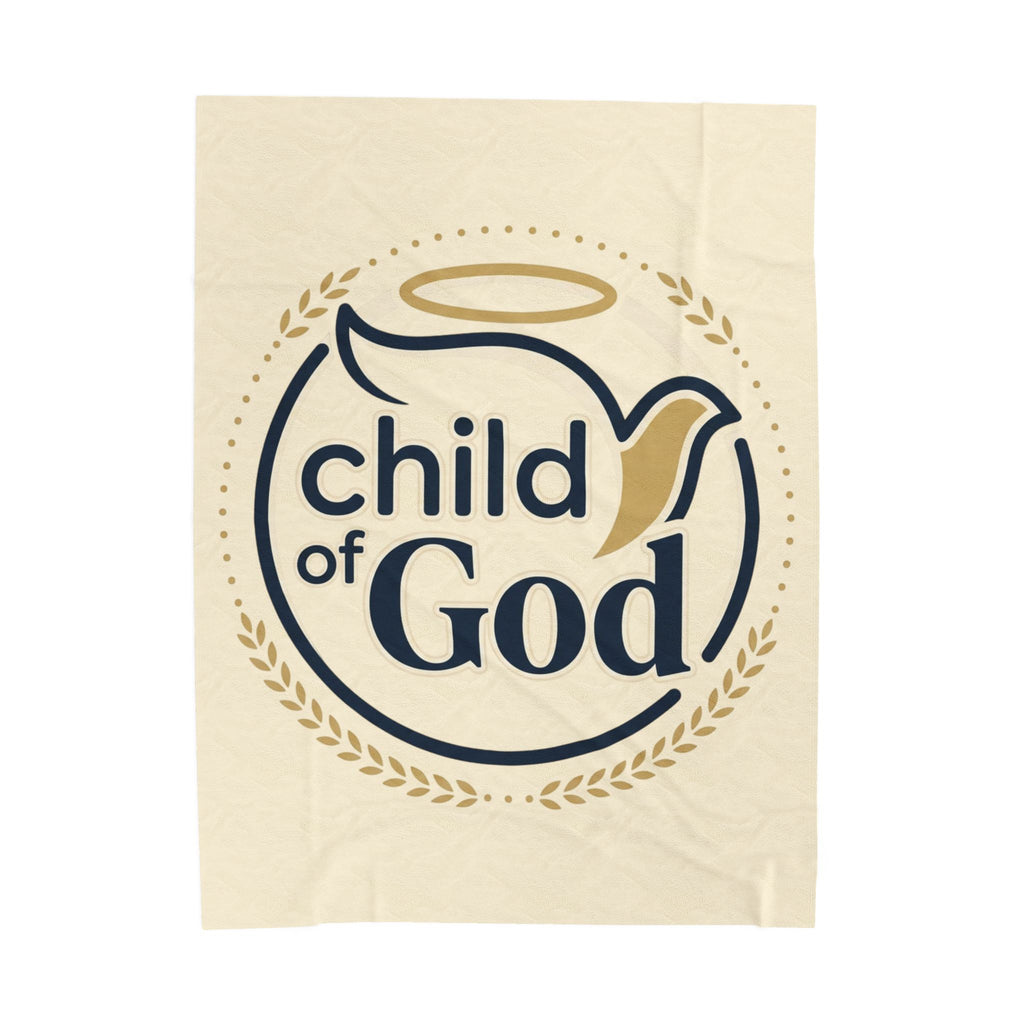 Child of God Velveteen Blanket | Monochrome Religious Throw