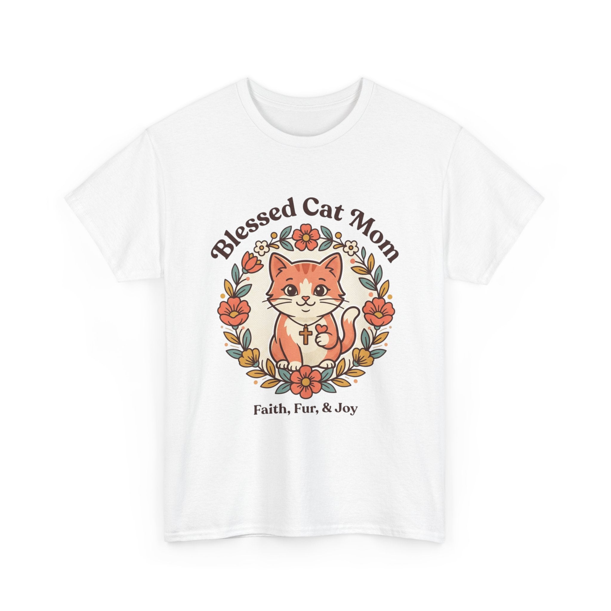 Blessed Cat Mom T-Shirt – Faith, Fur & Joy Floral Cat Mom Tee