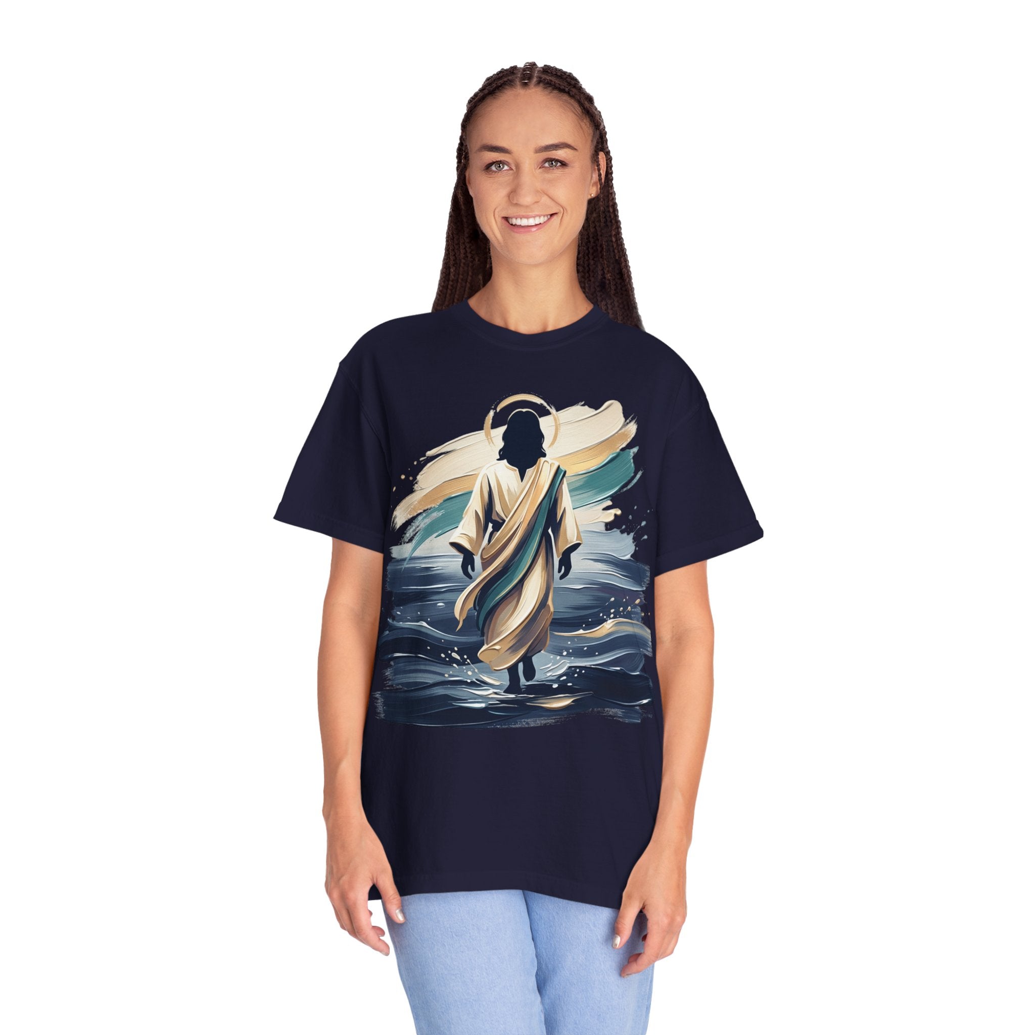 Jesus Walking on Water T-Shirt — Inspirational Christian Faith Tee