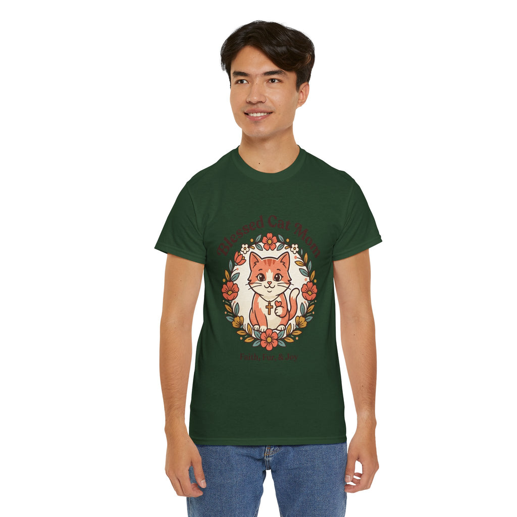 Blessed Cat Mom T-Shirt – Faith, Fur & Joy Floral Cat Mom Tee