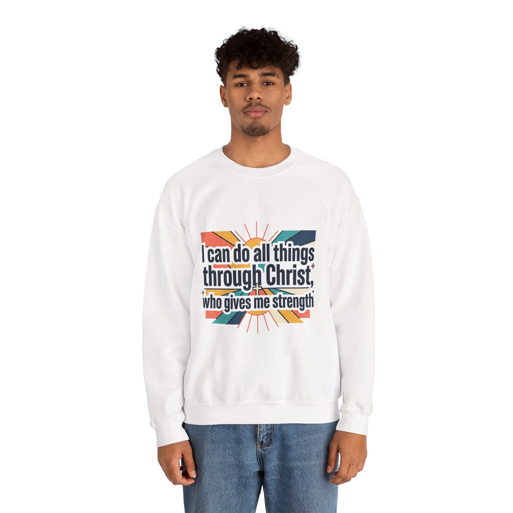 All things through Christ Christian Heavy Blend™ Crewneck Sweatshirt