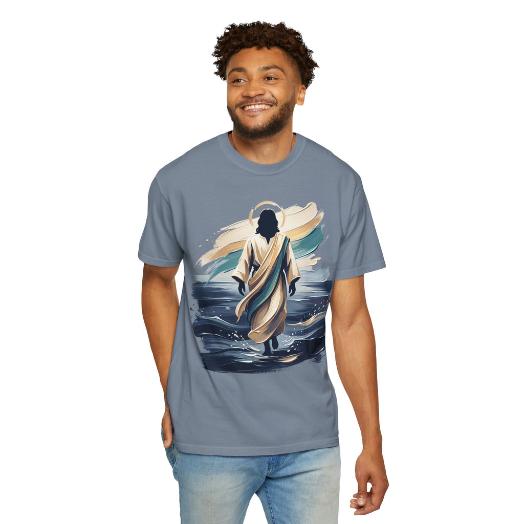 Jesus Walking on Water T-Shirt — Inspirational Christian Faith Tee