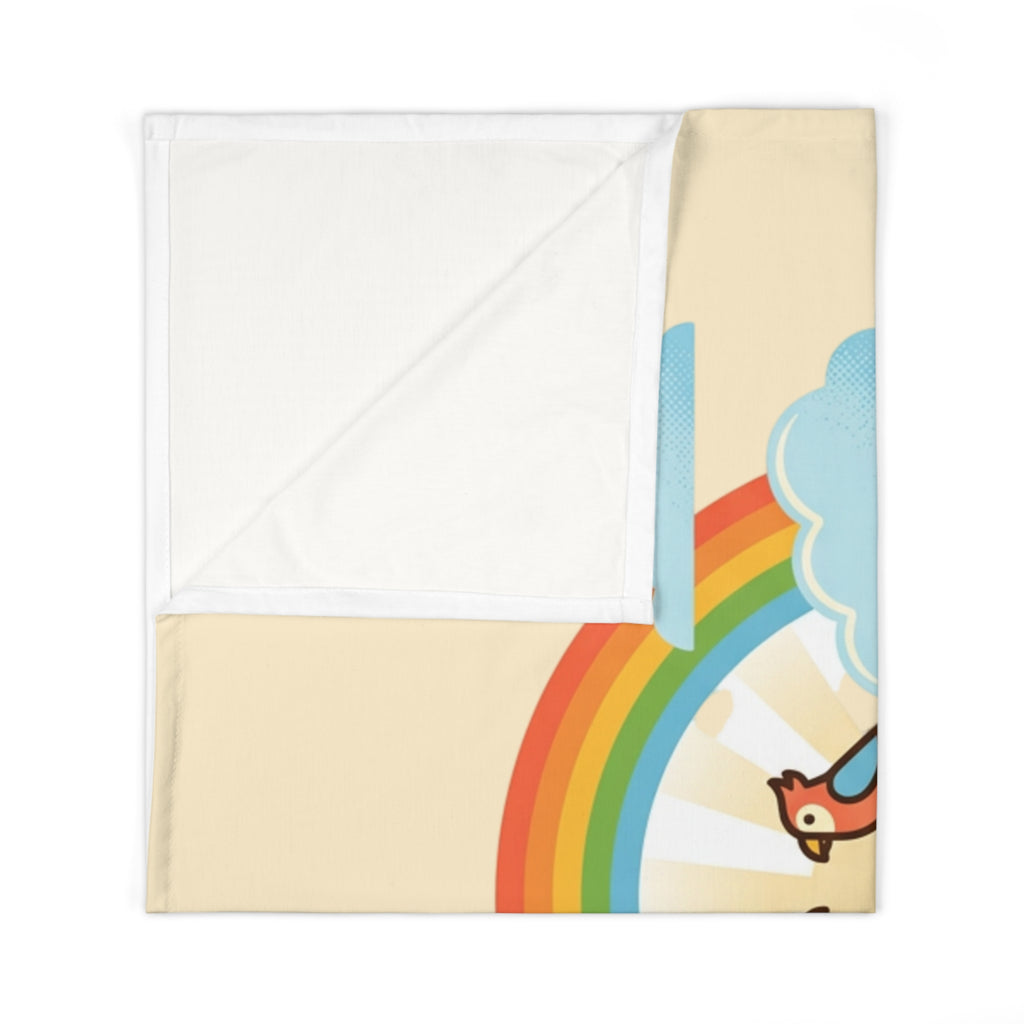 Noah's Ark Animals All Aboard Baby Swaddle Blanket | Rainbow Nursery