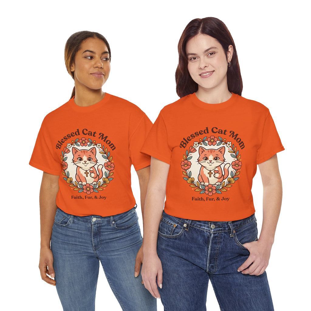 Blessed Cat Mom T-Shirt – Faith, Fur & Joy Floral Cat Mom Tee
