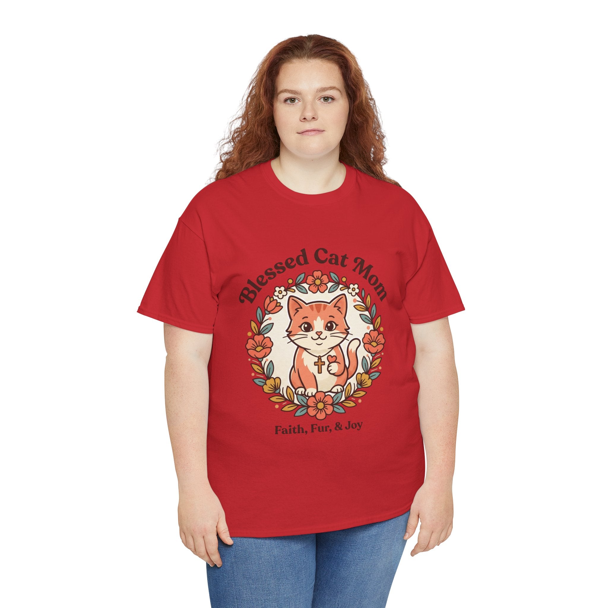 Blessed Cat Mom T-Shirt – Faith, Fur & Joy Floral Cat Mom Tee