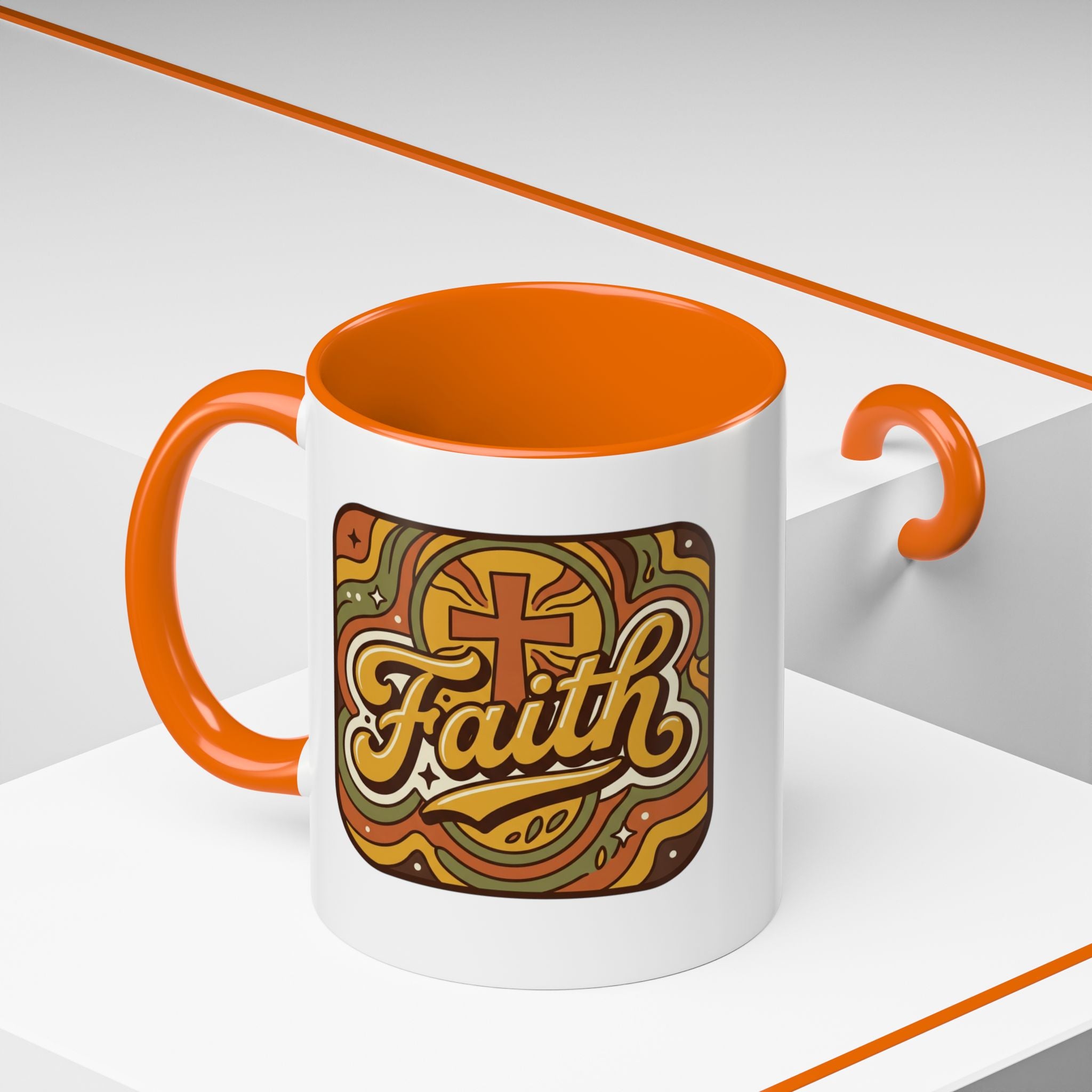 Faith Retro Script Mug | Accent Coffee Mug