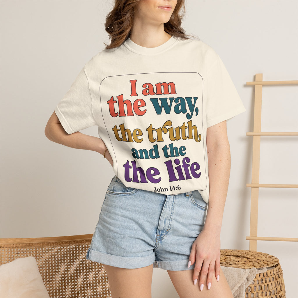 Christian T-Shirt — "I Am the Way, the Truth, and the Life" Retro Scripture Tee (John 14:6)