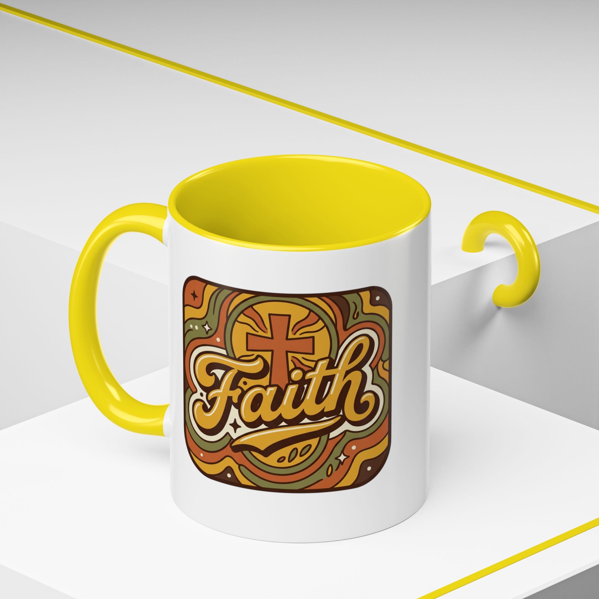 Faith Retro Script Mug | Accent Coffee Mug