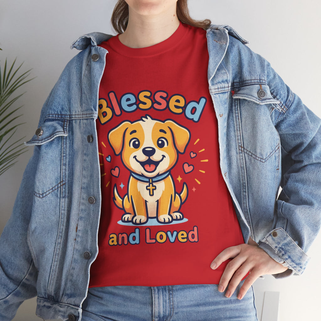 Blessed and Loved Puppy T-Shirt — Cute Dog Graphic Tee for Pet Lovers