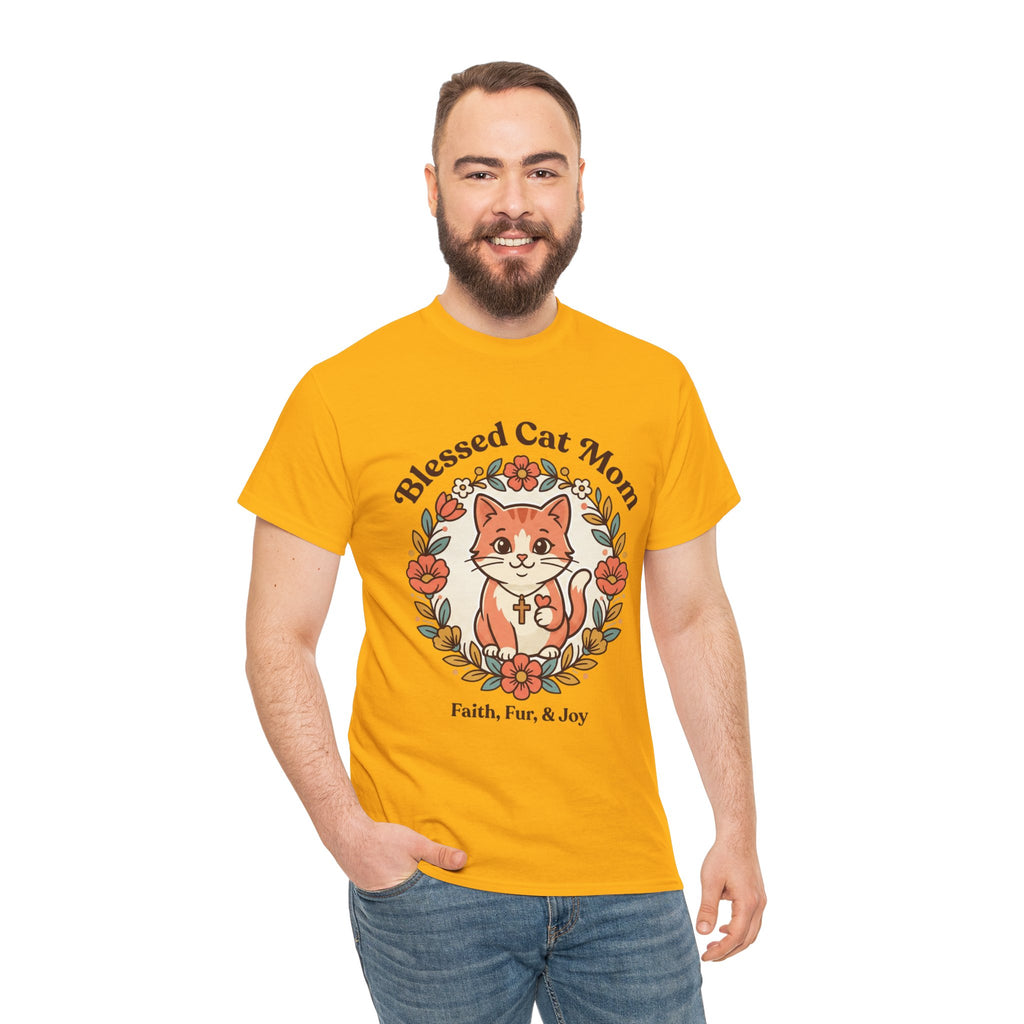 Blessed Cat Mom T-Shirt – Faith, Fur & Joy Floral Cat Mom Tee