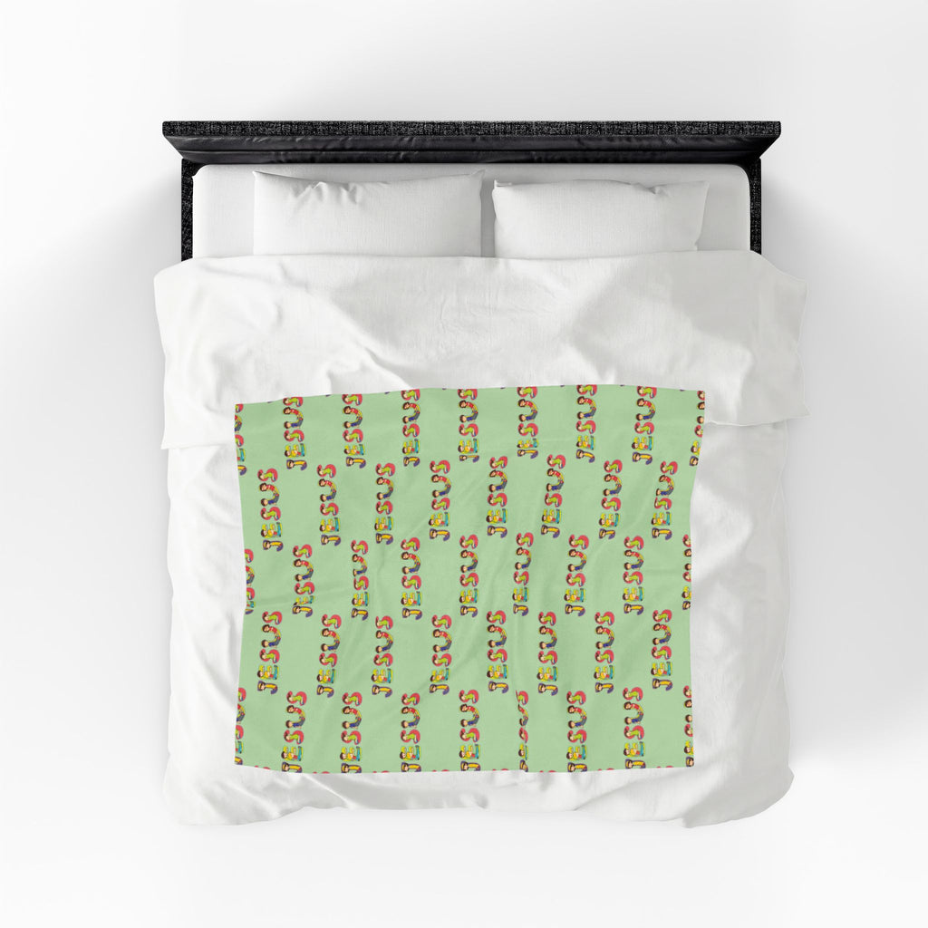 Jesus Velveteen Blanket | Monochrome Religious Throw