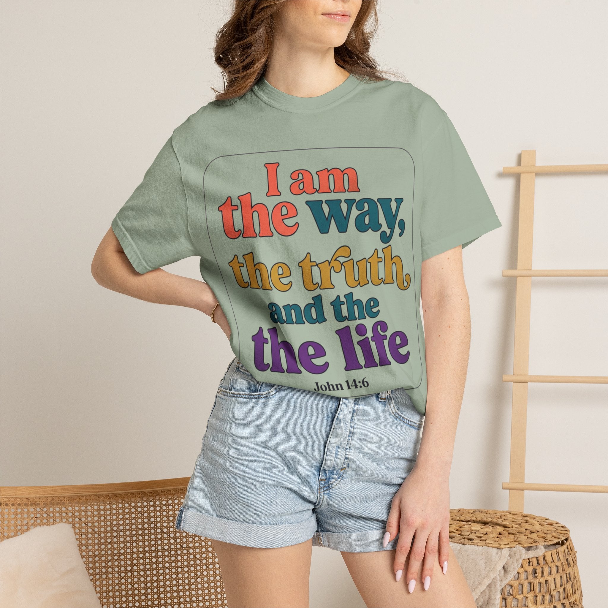Christian T-Shirt — "I Am the Way, the Truth, and the Life" Retro Scripture Tee (John 14:6)