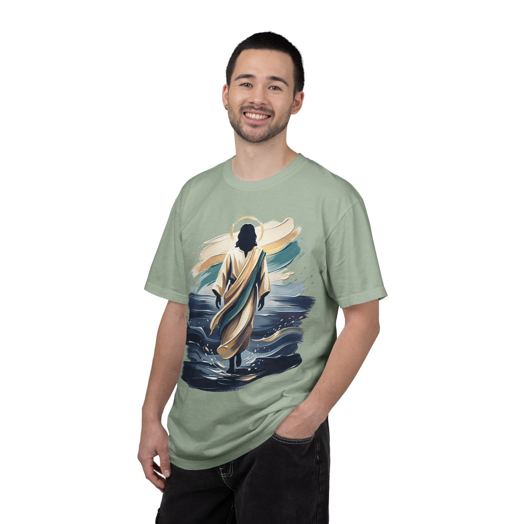 Jesus Walking on Water T-Shirt — Inspirational Christian Faith Tee