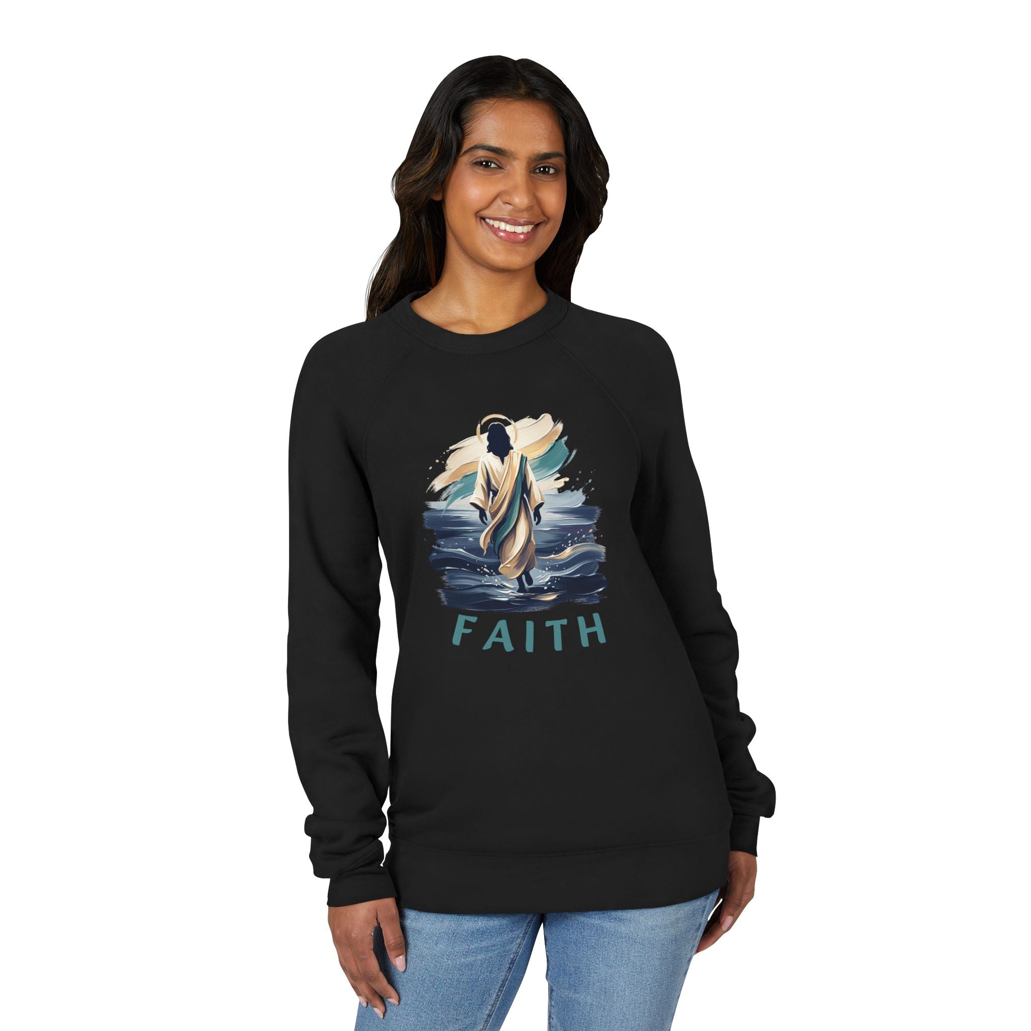 Christian walking on water Sweatshirt — "Faith"