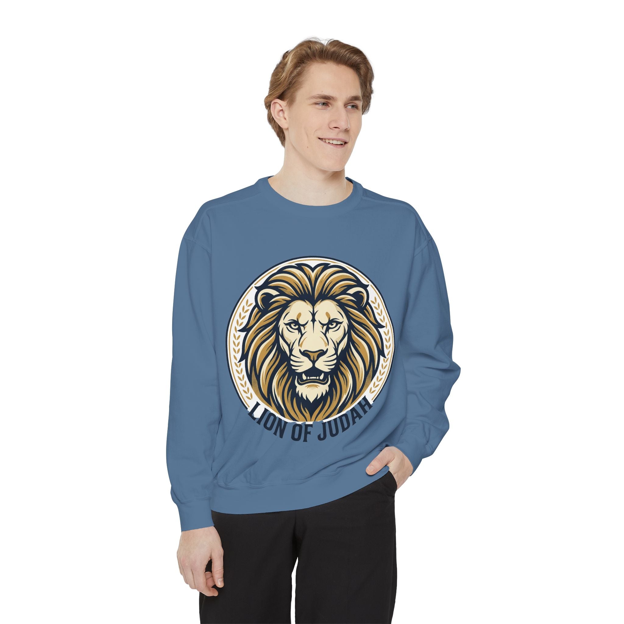 Lion of Judah Sweatshirt — Religious Lion Graphic Crewneck