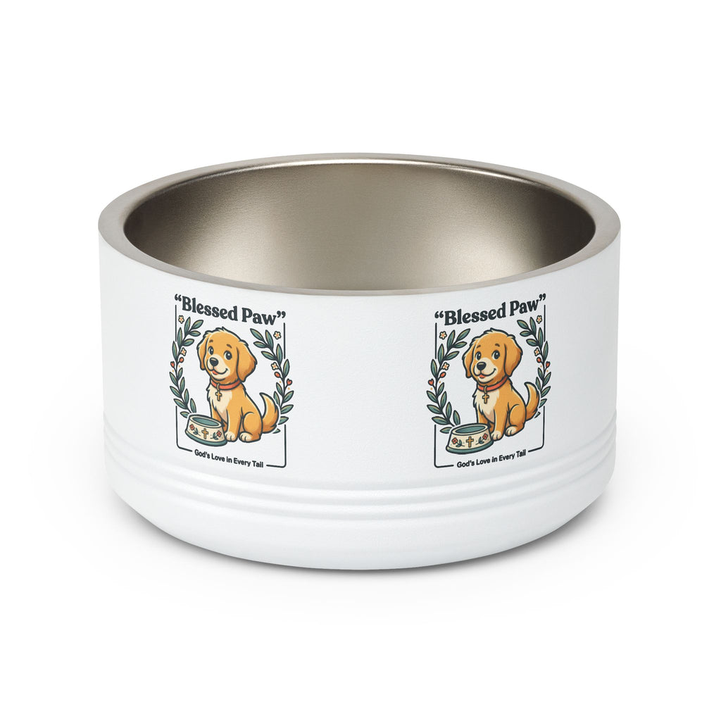 Dog Feeding Bowl — 18oz Stainless Pet Bowl with Cute Puppy Design