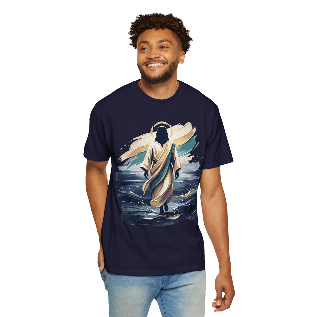 Jesus Walking on Water T-Shirt — Inspirational Christian Faith Tee