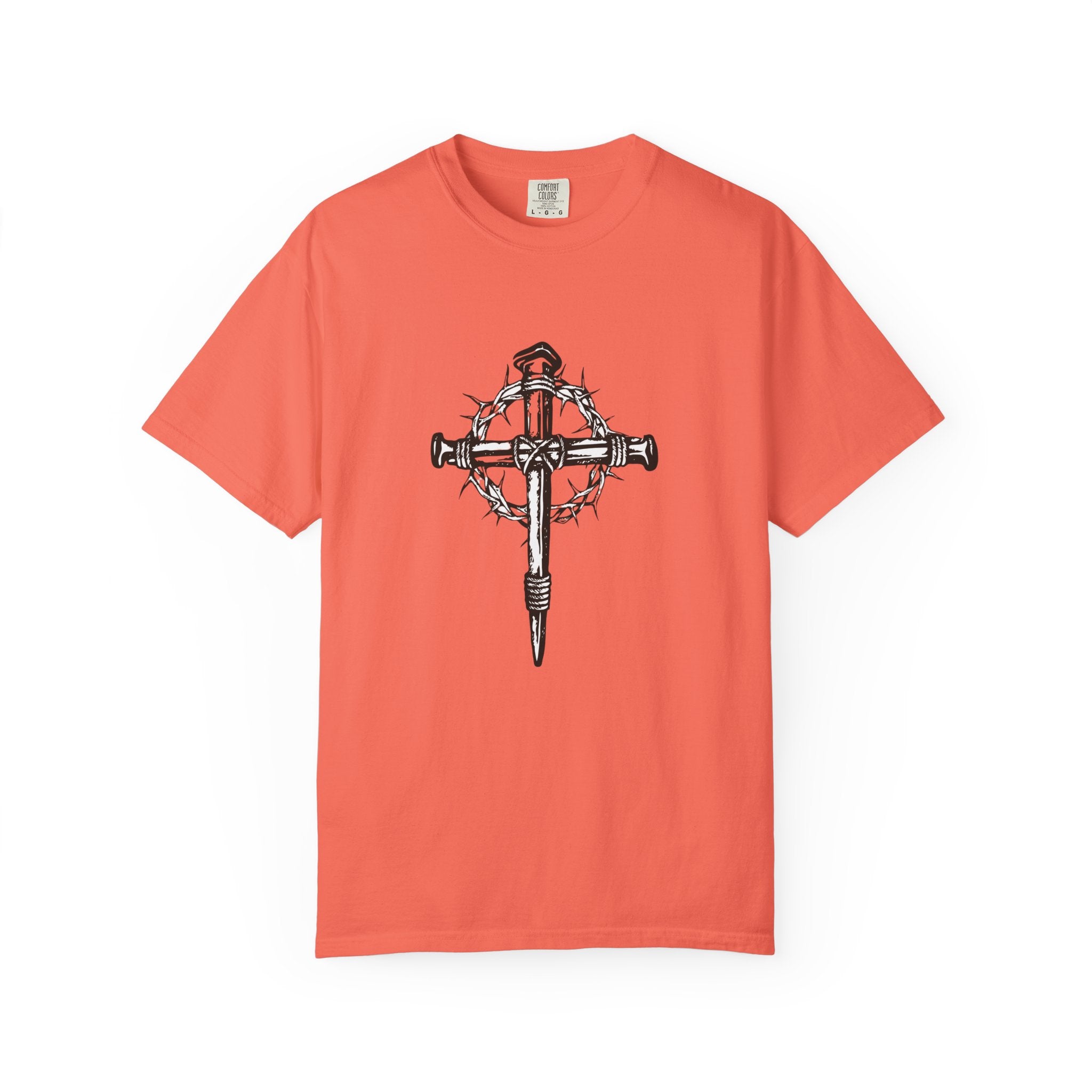 Nail Cross with Crown of Thorns T-shirt | Religious Gothic Faith Design