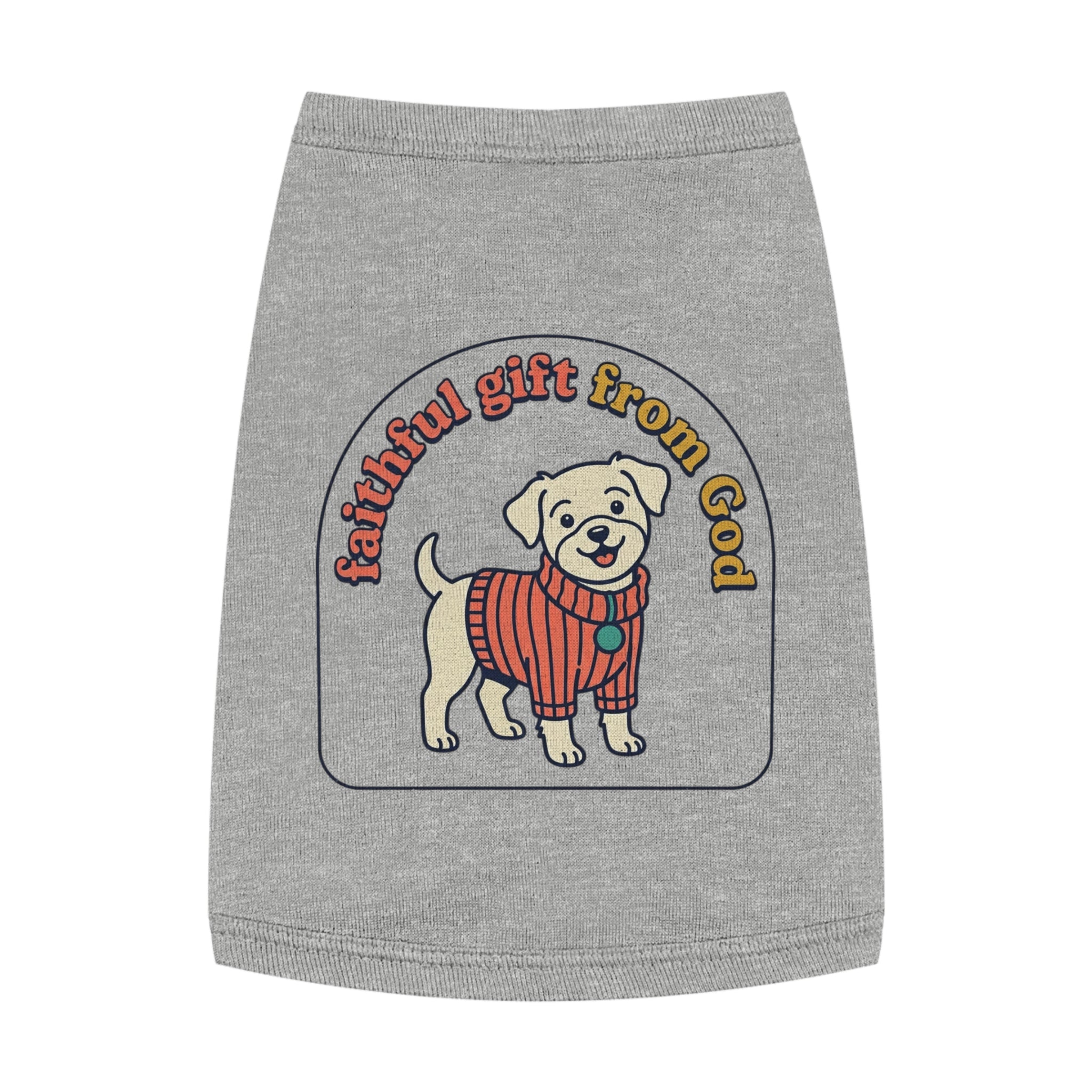 Dog Tank Top — 'Faithful Friend' Sweater-Print Pet Tee