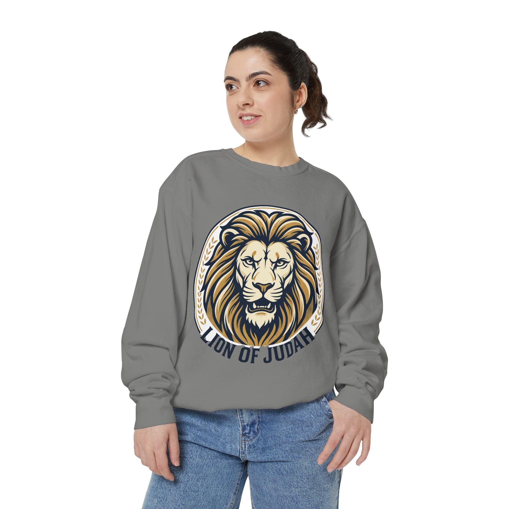 Lion of Judah Sweatshirt — Religious Lion Graphic Crewneck