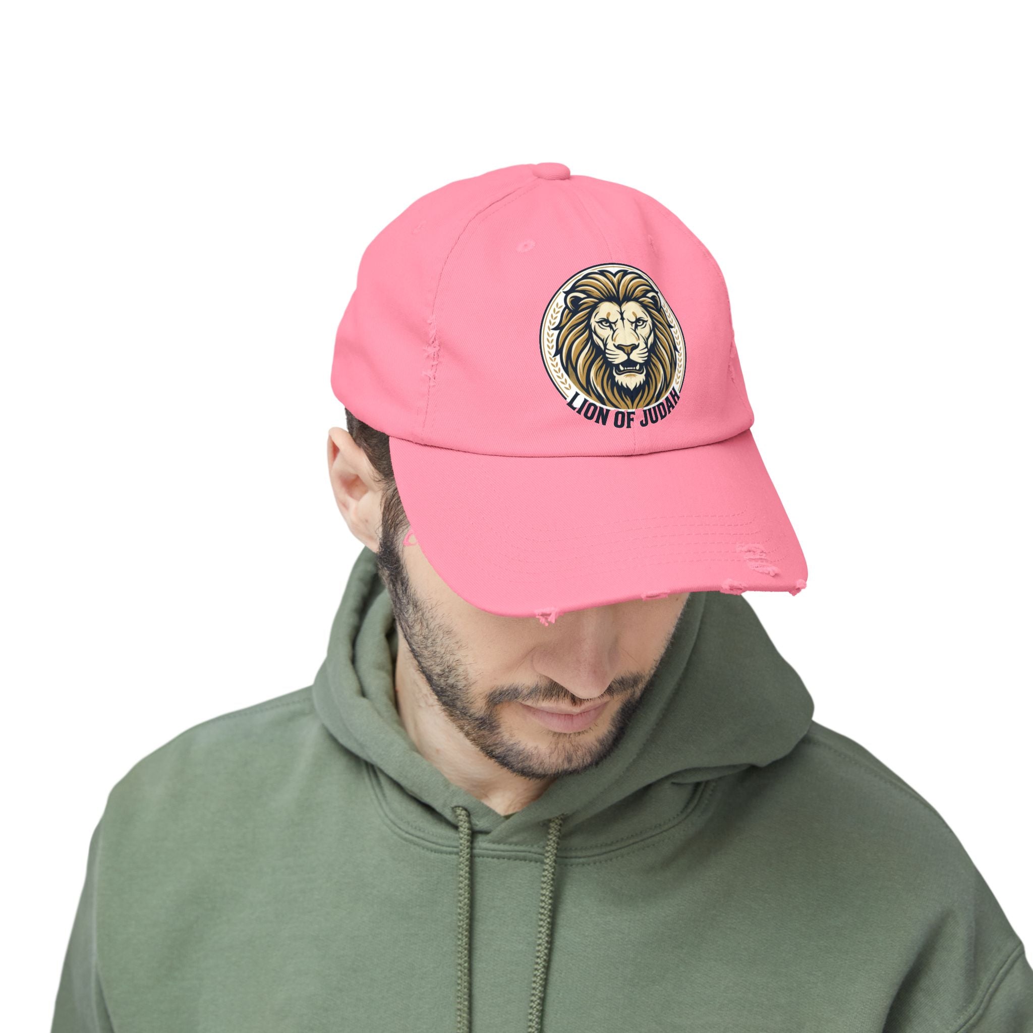 Lion of Judah Distressed Baseball Cap — Vintage Christian Hat