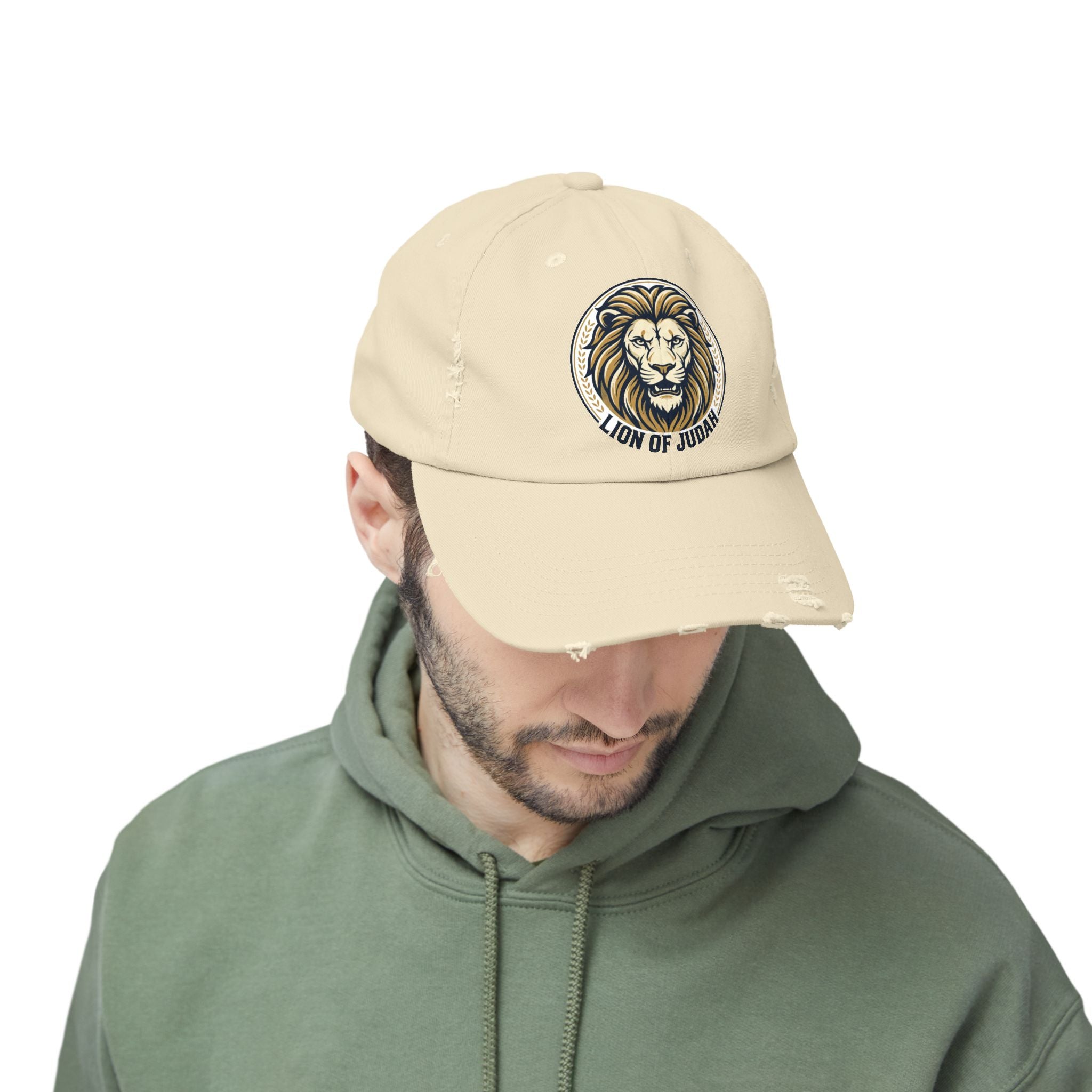 Lion of Judah Distressed Baseball Cap — Vintage Christian Hat
